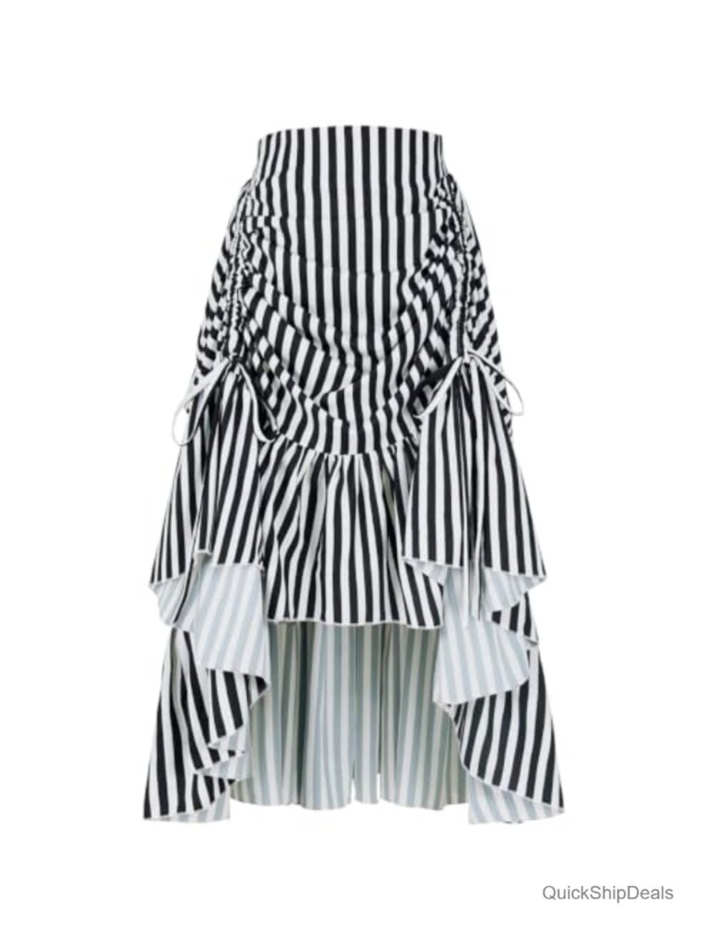 Steampunk Pirate Midi Skirt High-Low Bustle Renaissance Costume